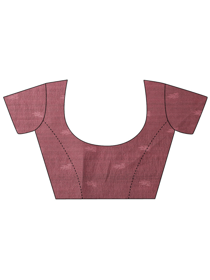 Burgundy Tribal Printed Chinon Saree With Unstitched Blouse Piece