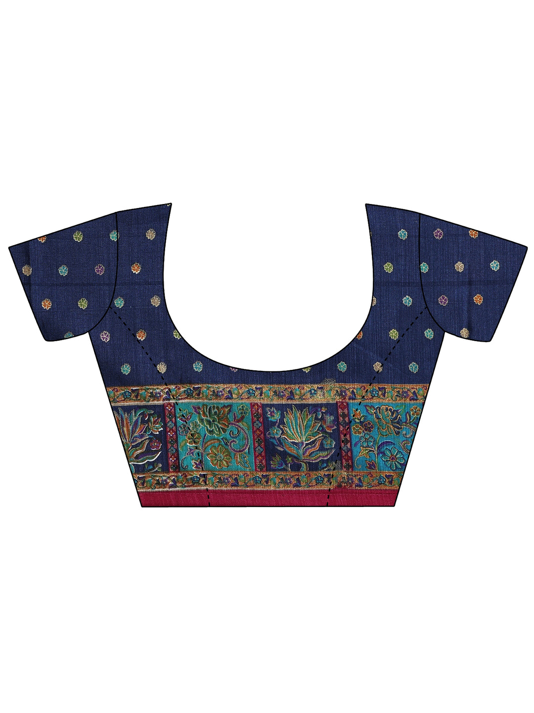 Pink Printed Silk Blend Saree With Unstitched Blouse Piece