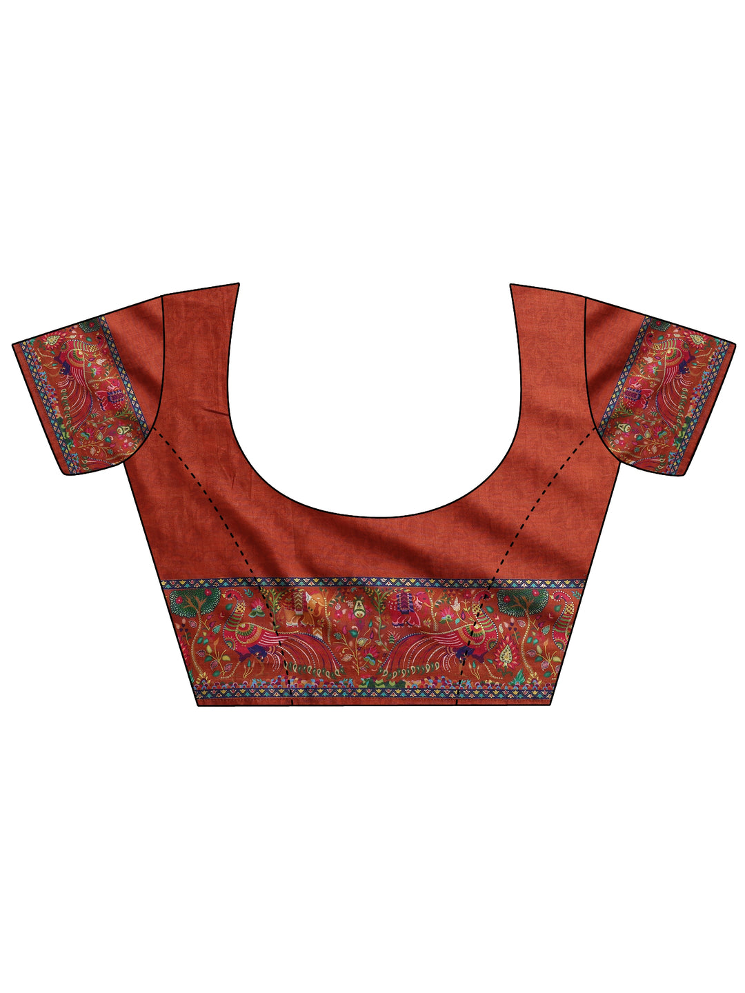 Red Solid Silk Blend Saree With Unstitched Blouse Piece