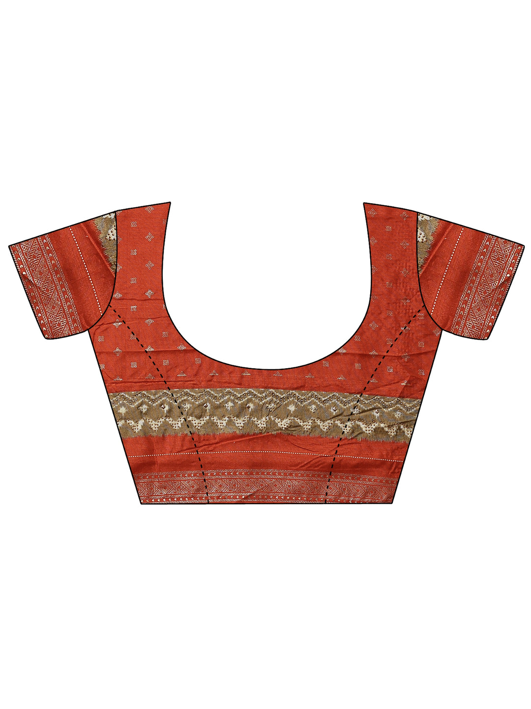 Mustard Printed Silk Blend Saree With Unstitched Blouse Piece