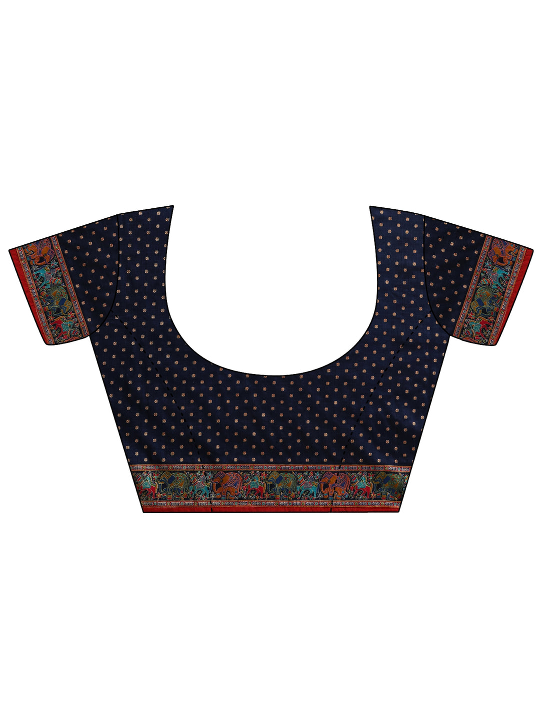 Red Embroidered Silk Blend Saree With Unstitched Blouse Piece