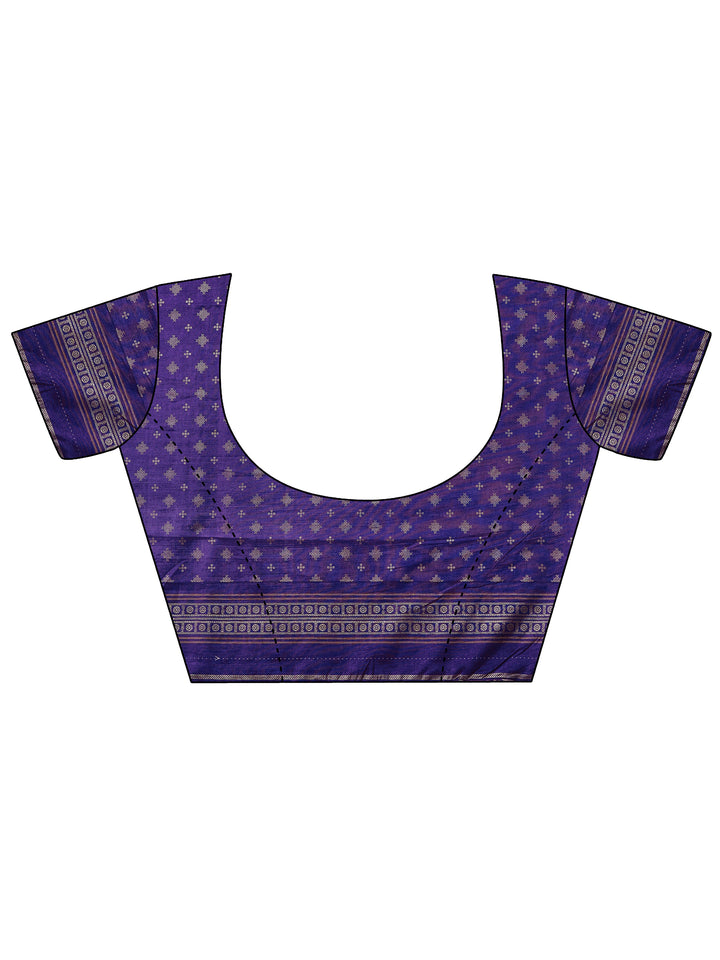 Pink Printed Silk Blend Saree With Unstitched Blouse Piece