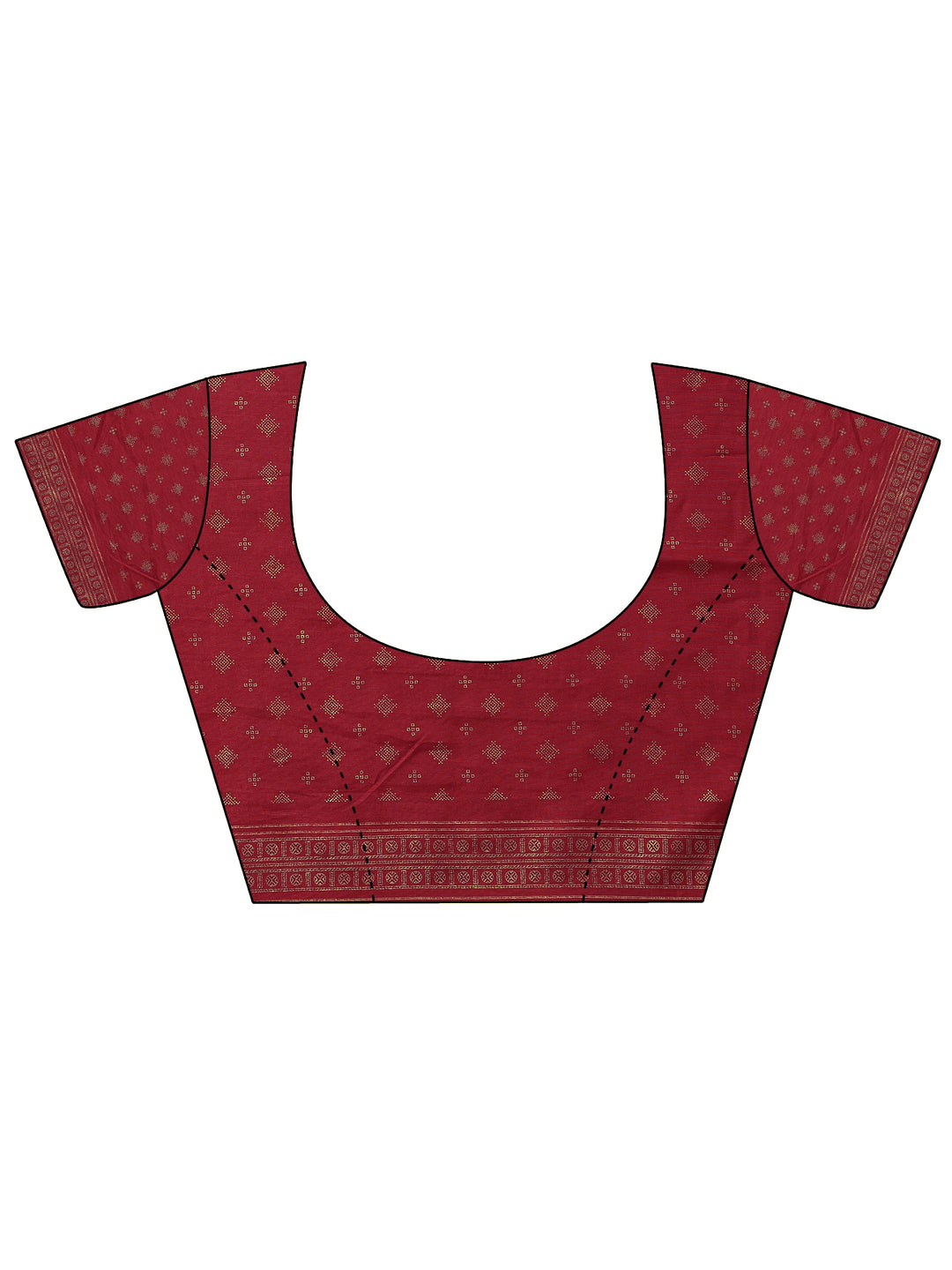 Mustard Printed Silk Blend Saree With Unstitched Blouse Piece