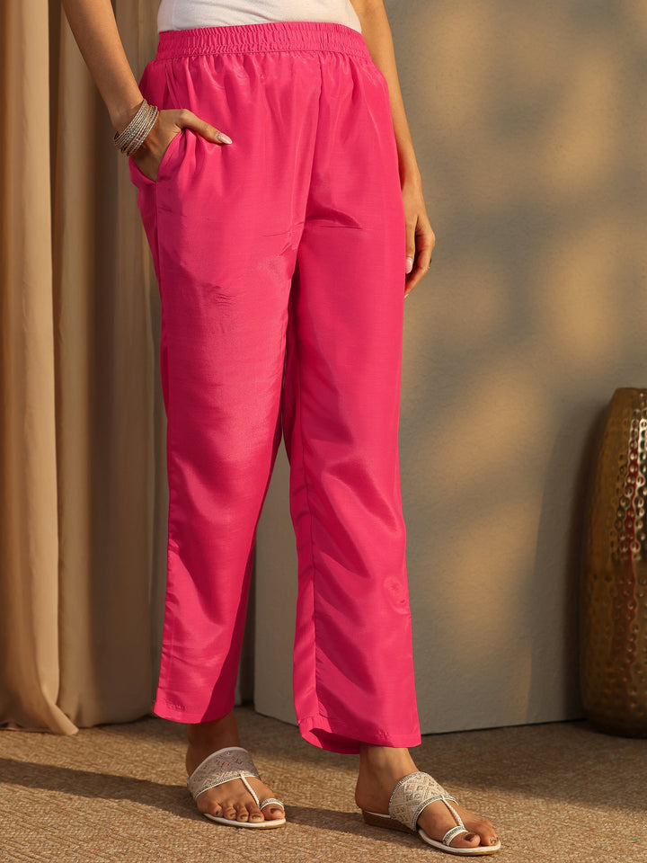 Pink Bandhani Printed Chinon Straight Suit Set With Dupatta