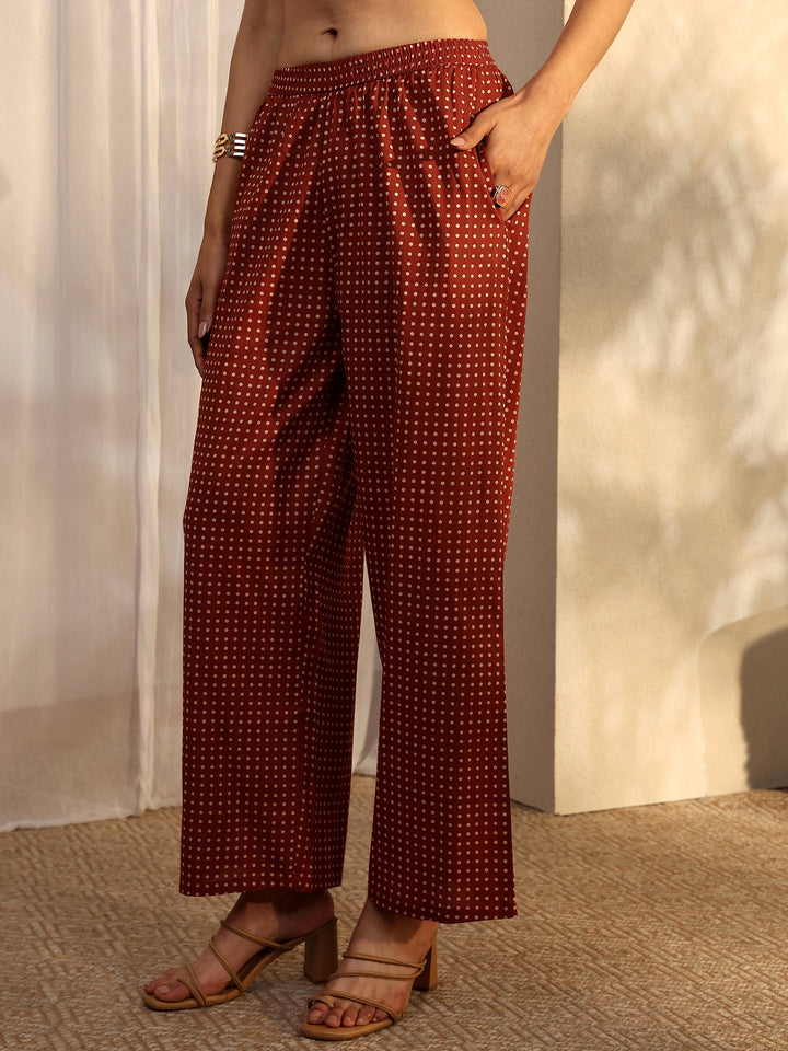 Red Tribal Printed Cotton Straight Suit Set With Dupatta