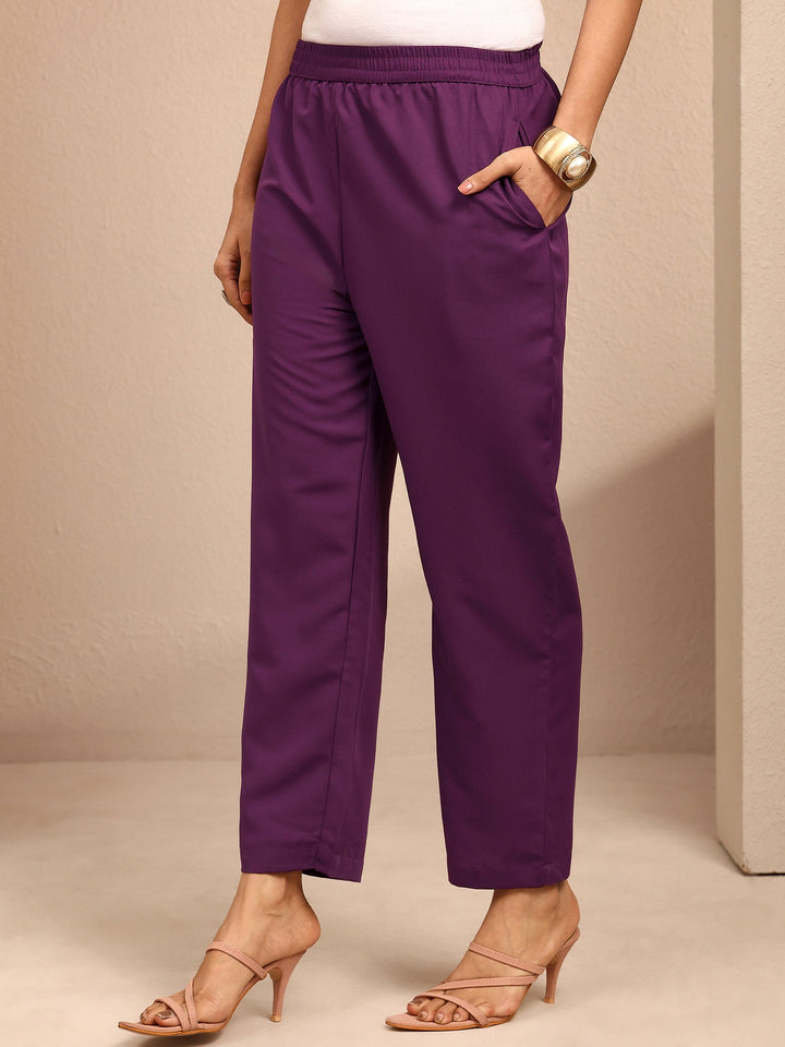 Purple Printed Chiffon Anarkali Suit Set With Dupatta