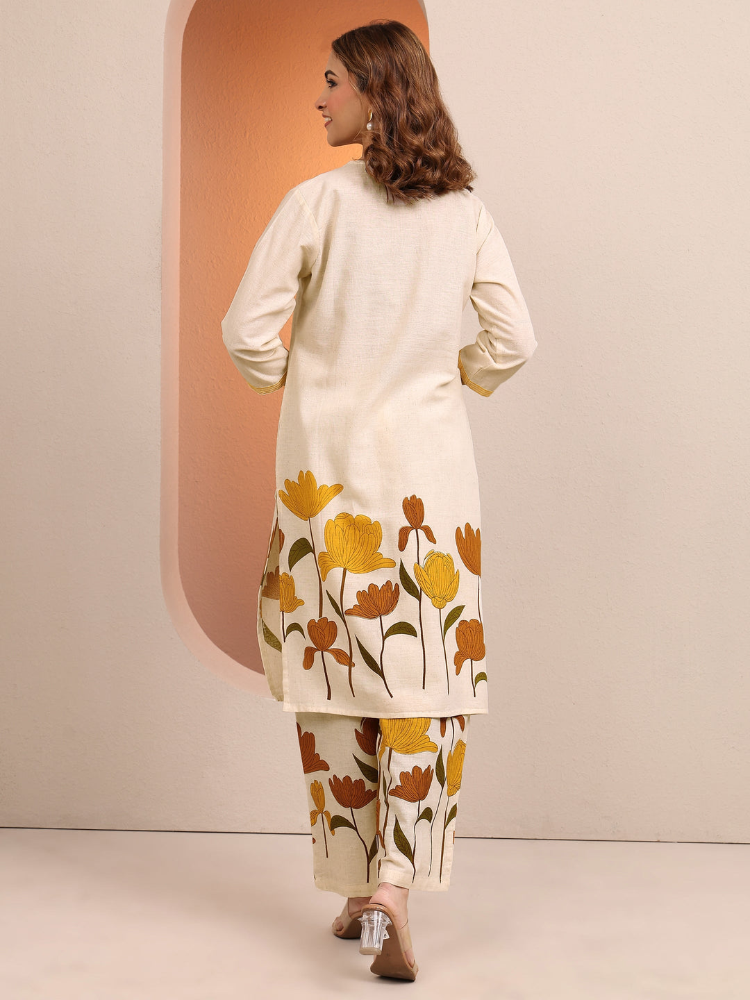 Off White Printed Cotton Co-Ord Sets