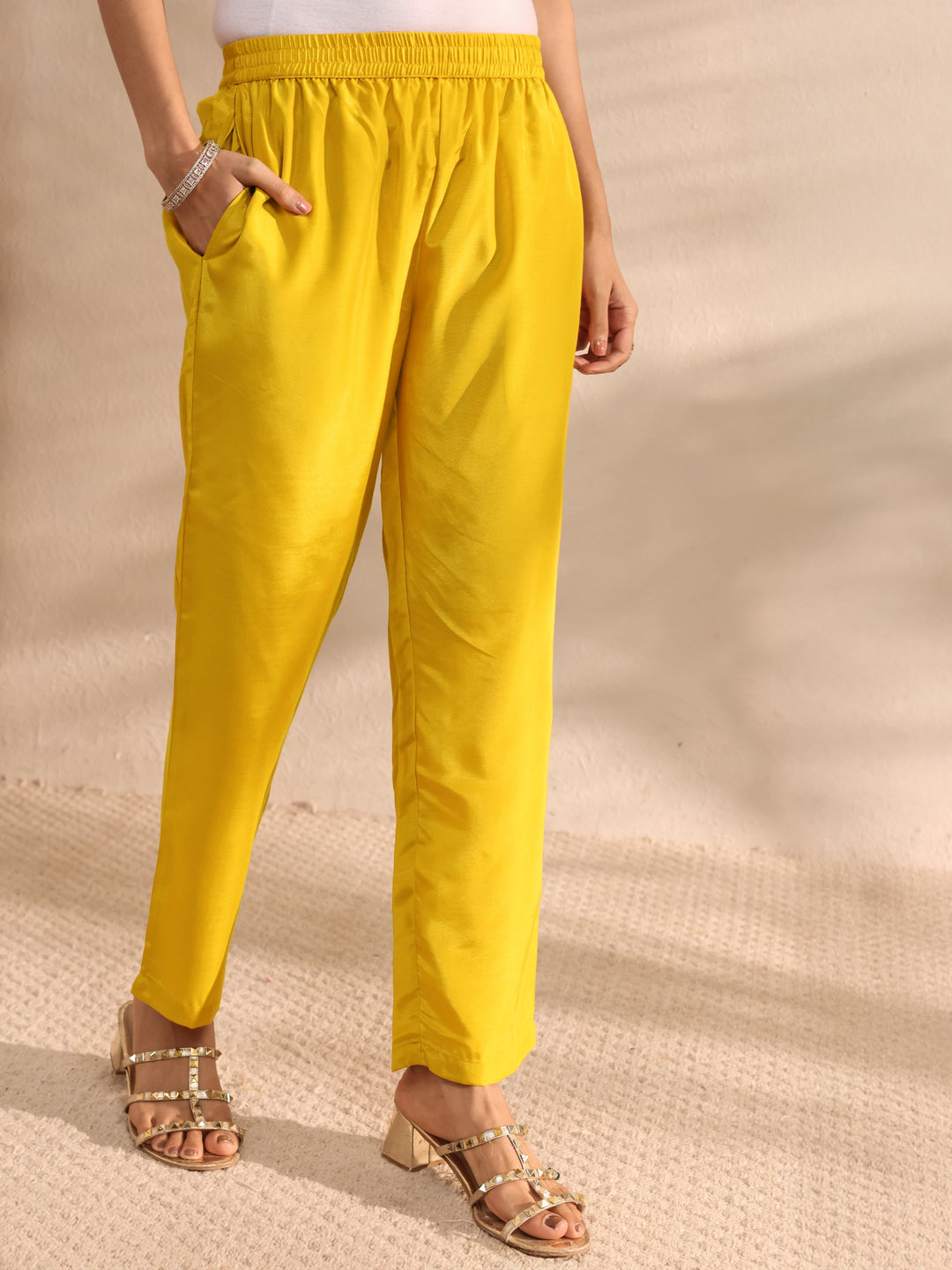 Mustard Embellished Silk Blend Anarkali Suit Set With Dupatta