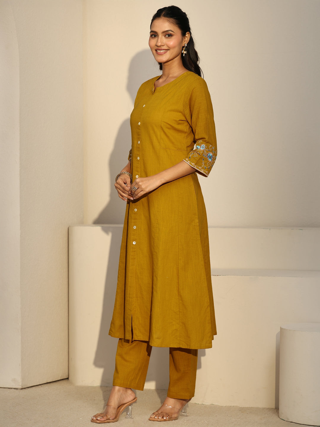 Libas Mustard Cotton Co-Ord Set