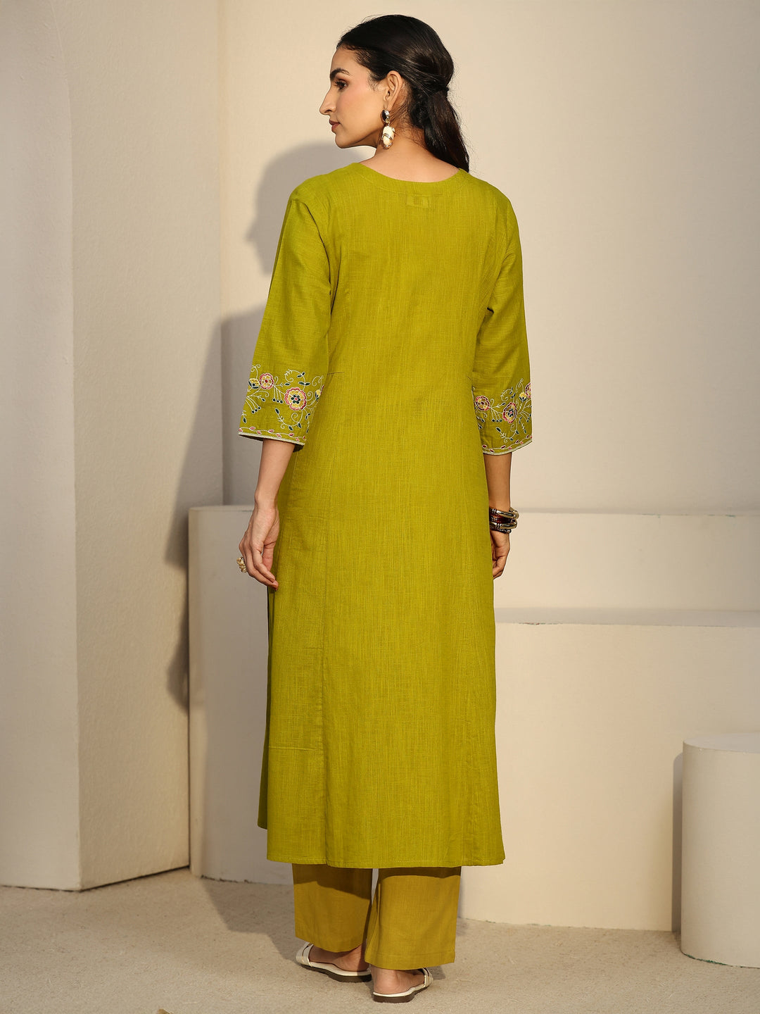 Libas Lime Green Cotton Co-Ord Set