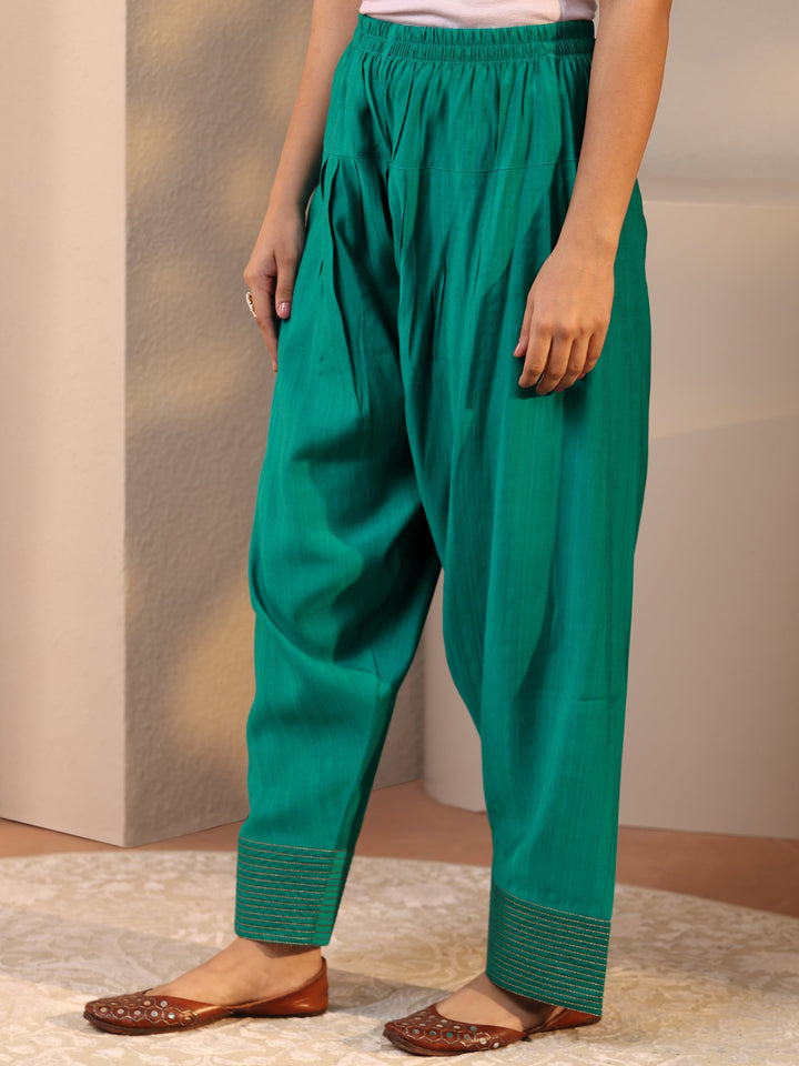 Green Floral Embellished Silk Blend Co-Ord Set