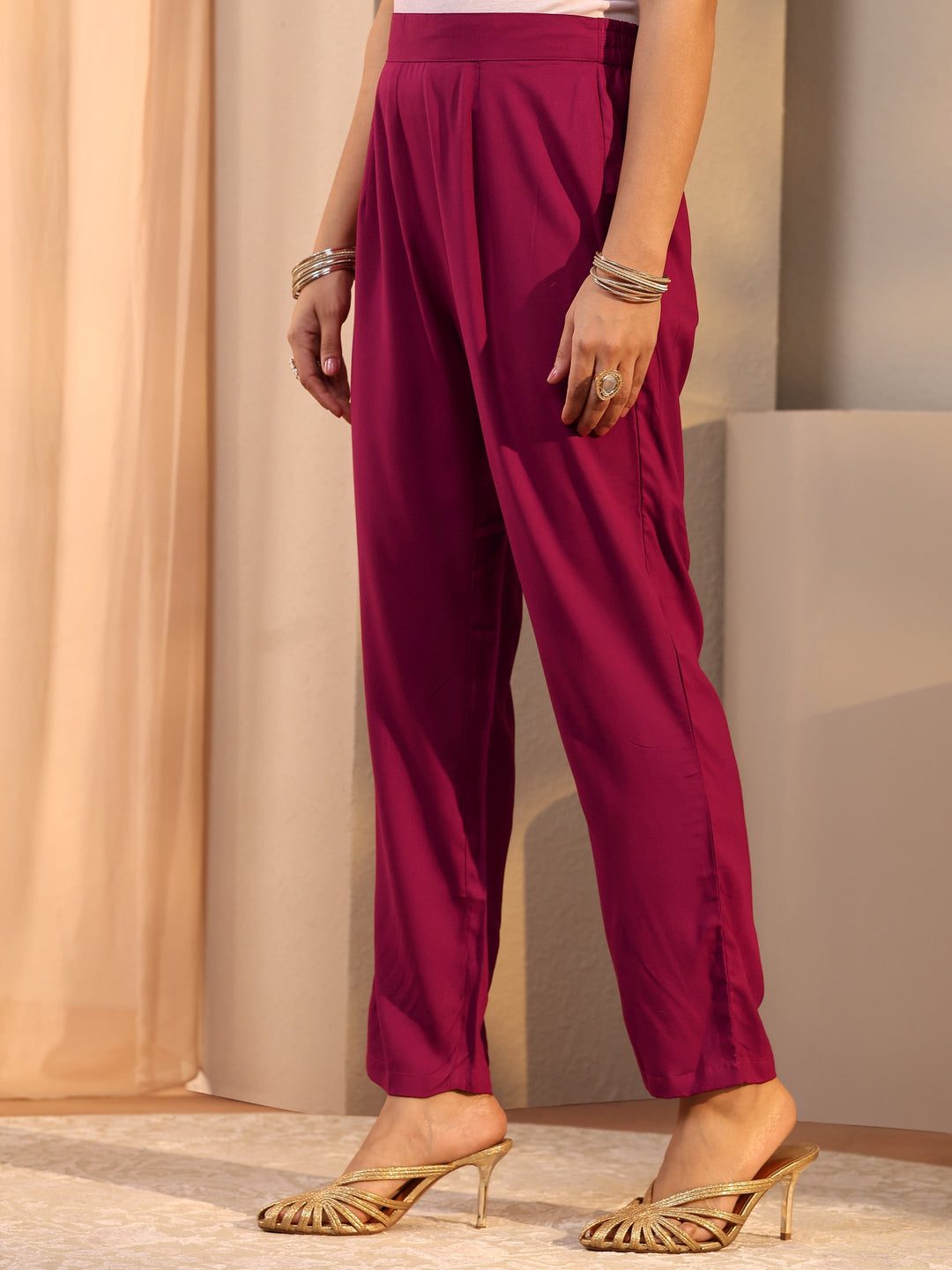 Pink Floral Printed Georgette A-Line Suit Set With Dupatta