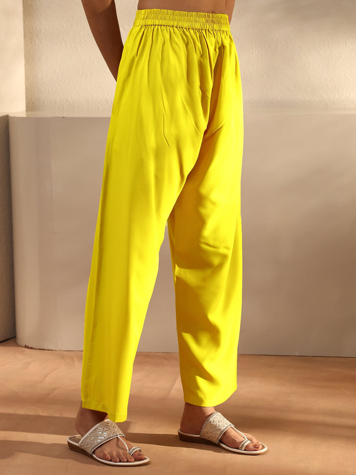 Mustard Printed Crepe Straight Suit Set With Dupatta