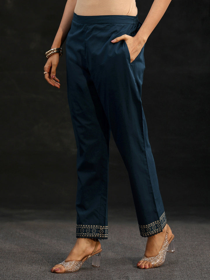 Libas Indigo Blue Bandhani Cotton Straight Suit Set