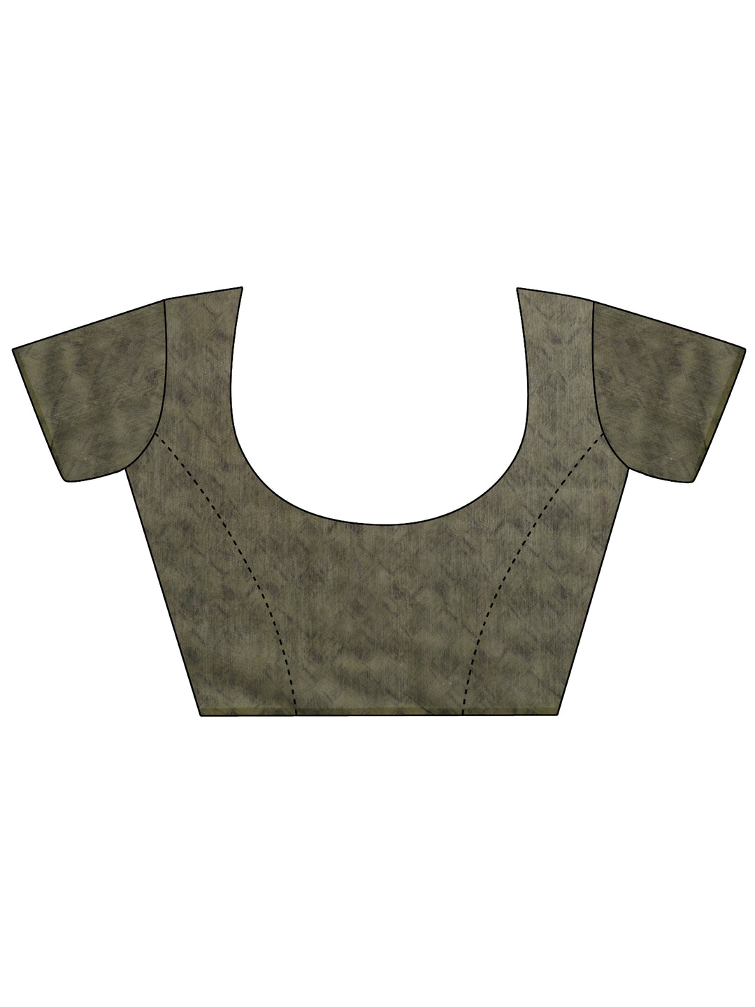 Green Printed Silk Blend Saree With Unstitched Blouse Piece