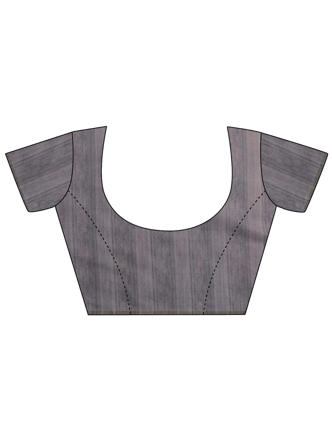 Grey Printed Silk Blend Saree With Unstitched Blouse Piece