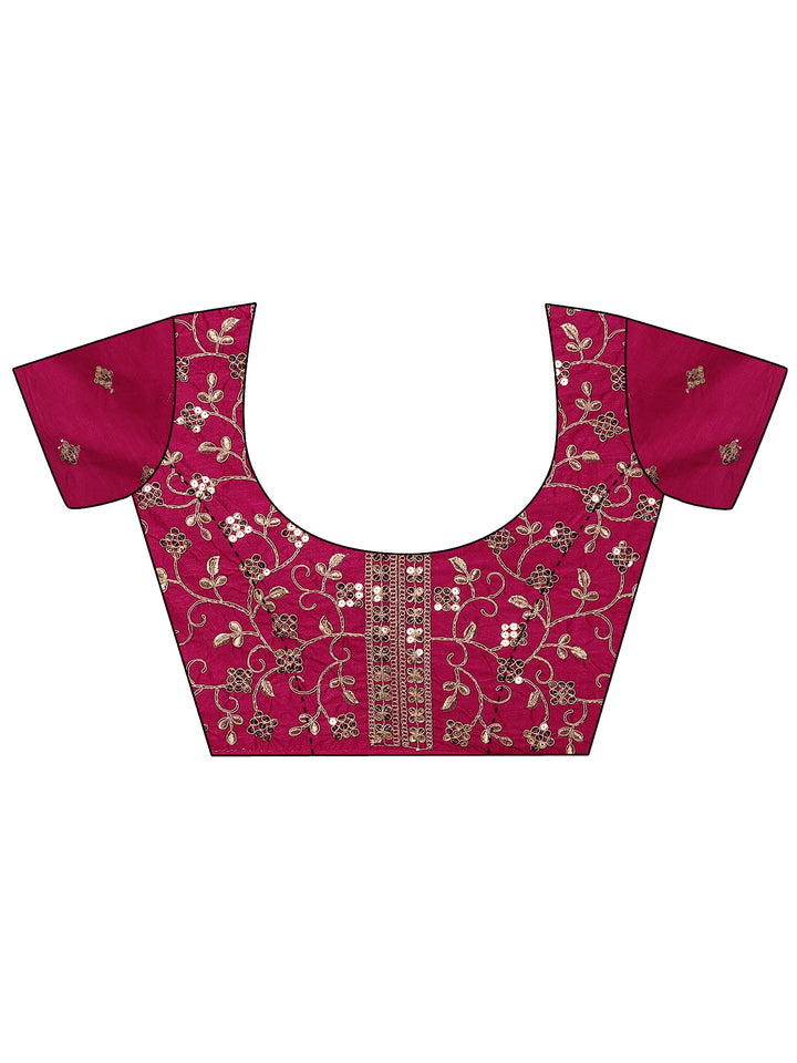 Pink Bandhani Printed Silk Blend Saree With Unstitched Blouse Piece