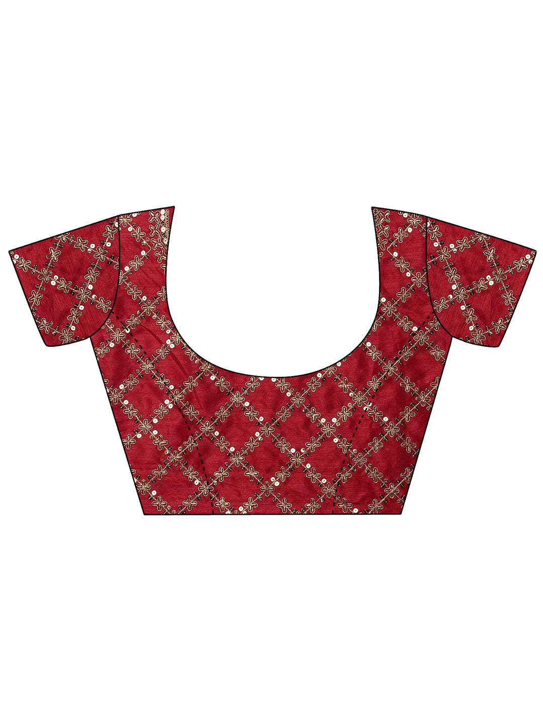 Red Bandhani Printed Silk Blend Saree With Unstitched Blouse Piece