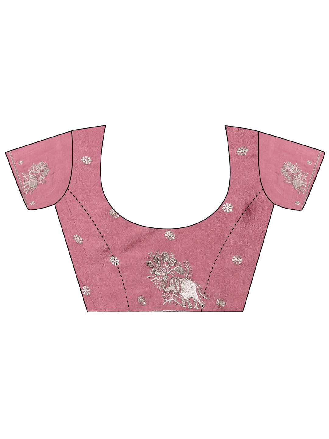 Mauve Embellished Chinon Saree With Unstitched Blouse Piece