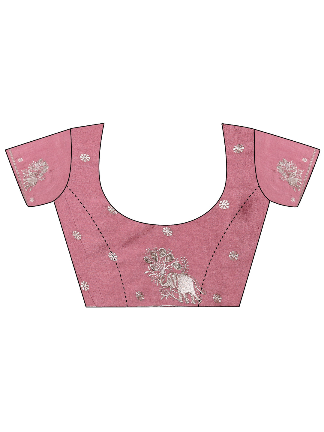 Mauve Embellished Chinon Saree With Unstitched Blouse Piece