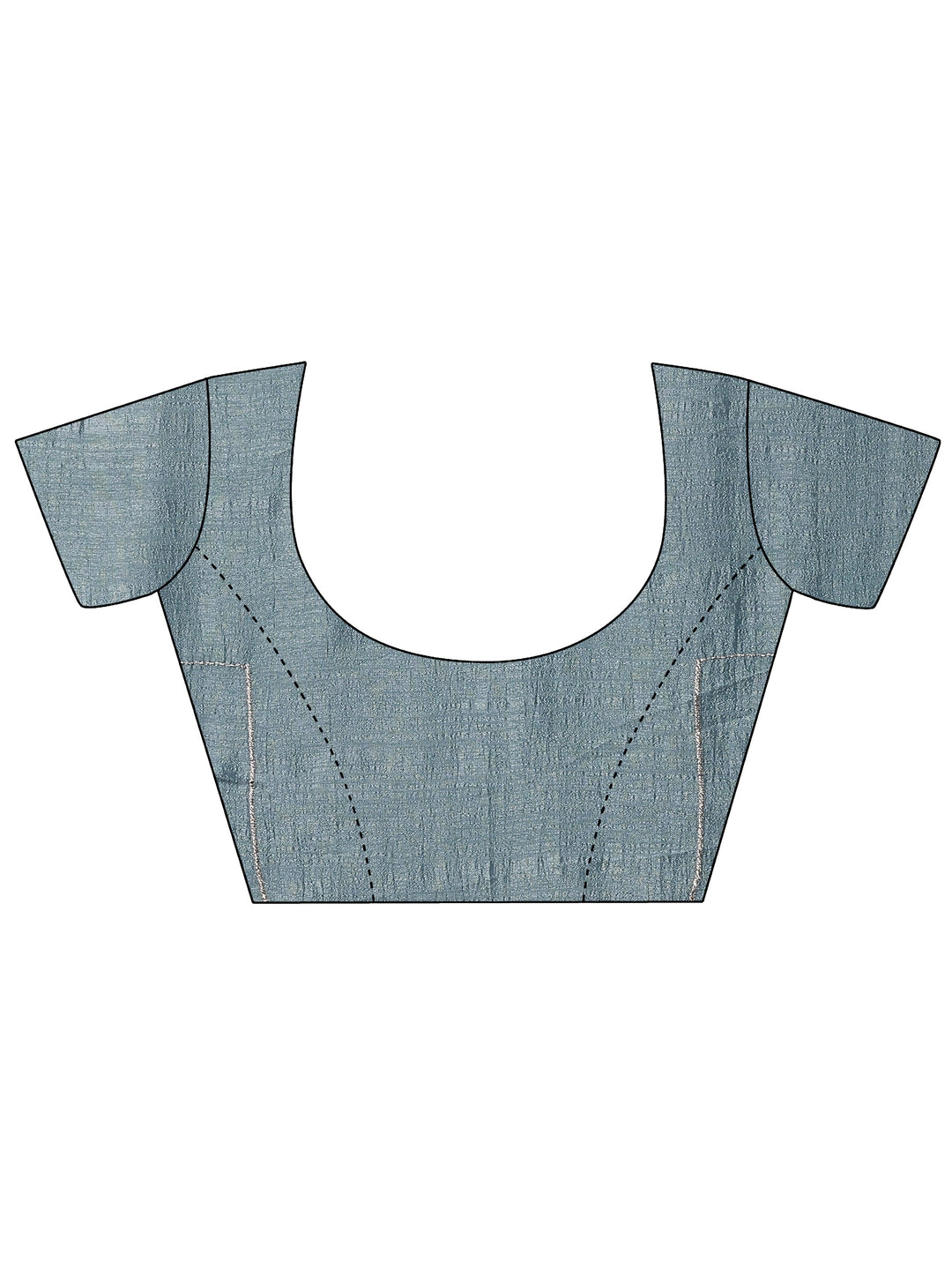 Blue Embellished Chinon Saree With Unstitched Blouse Piece