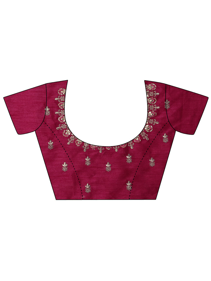 Pink Bandhani Printed Silk Blend Saree With Unstitched Blouse Piece