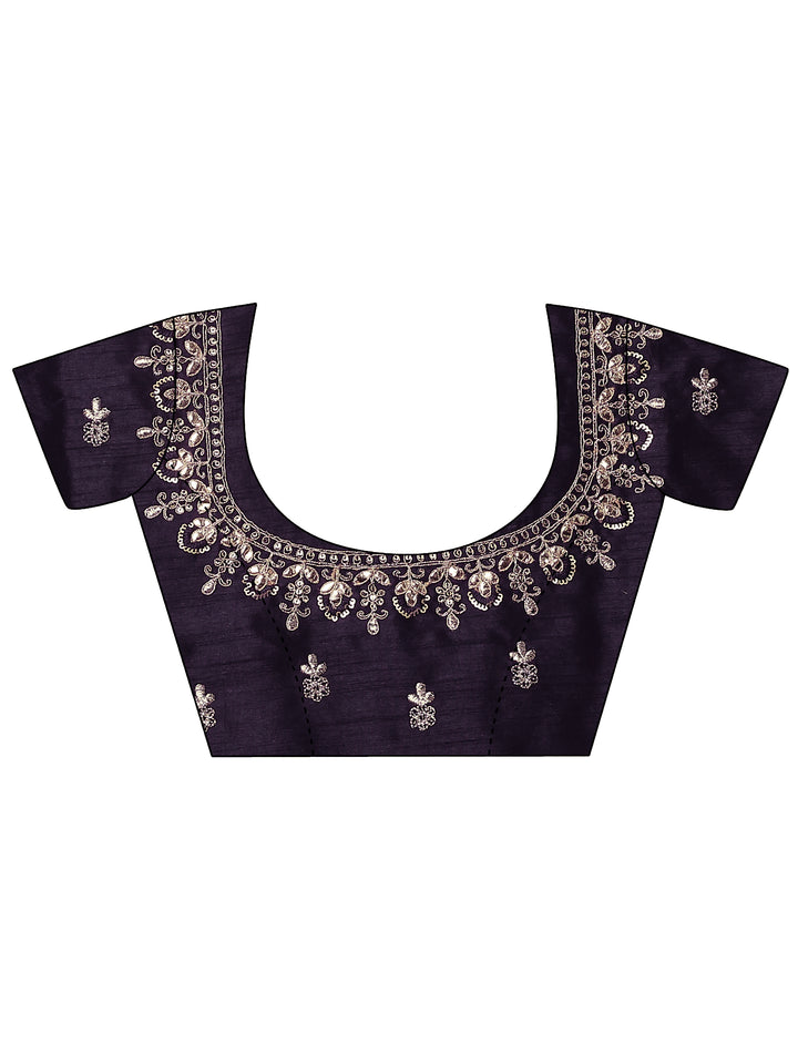 Purple Bandhani Printed Silk Blend Saree With Unstitched Blouse Piece