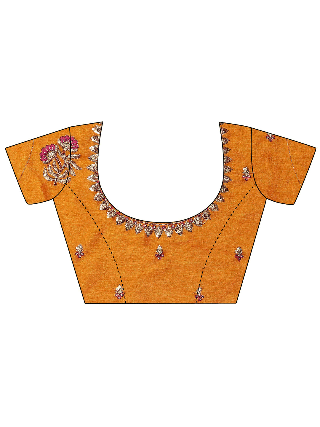 Pink Embellished Silk Blend Saree With Unstitched Blouse Piece