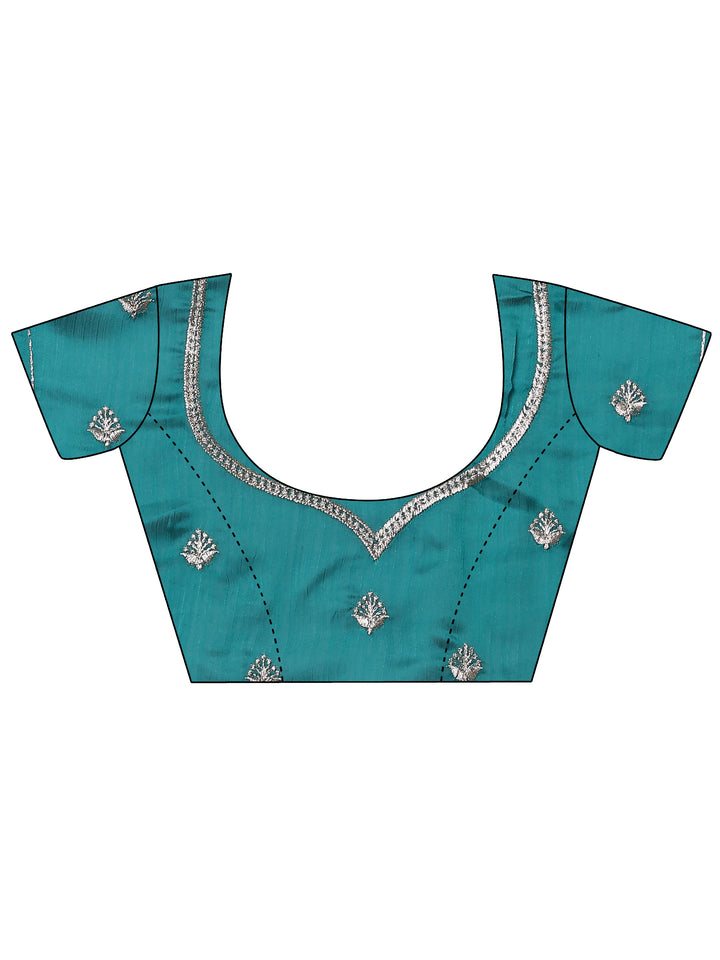 Green Solid Chiffon Saree With Unstitched Blouse Piece