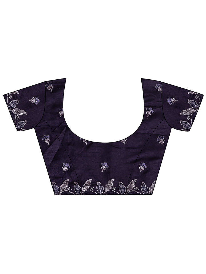 Lavender Embroidered Organza Saree With Unstitched Blouse Piece