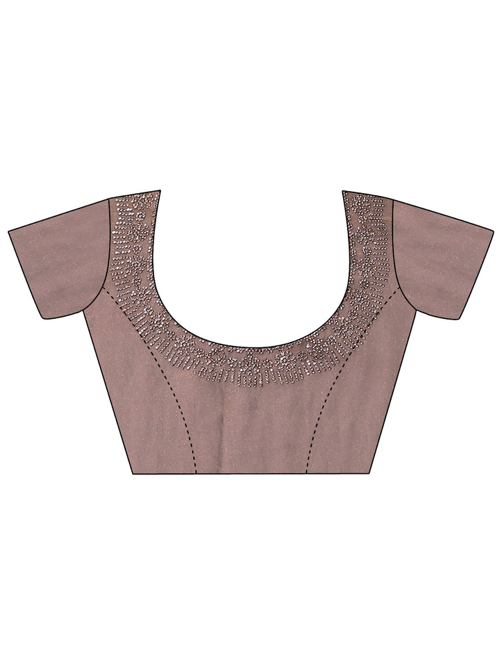 Multi Embellished Silk Blend Saree With Unstitched Blouse Piece