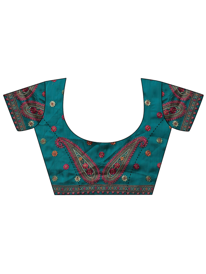 Green Solid Chiffon Saree With Unstitched Blouse Piece