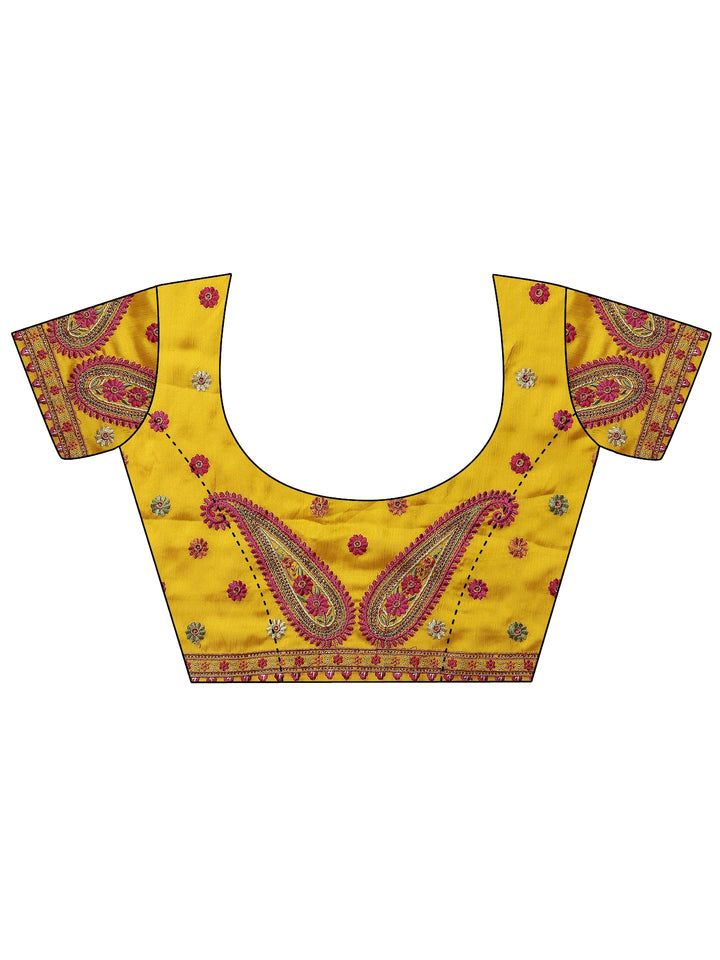 Mustard Solid Chiffon Saree With Unstitched Blouse Piece