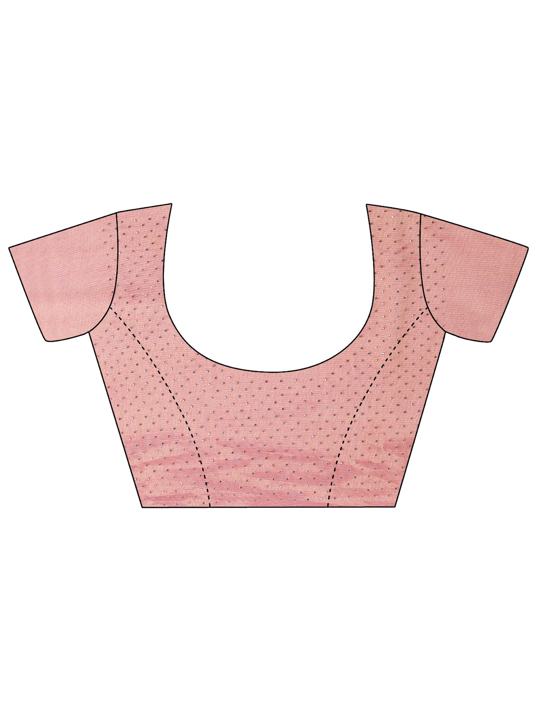 Peach Embellished Nylon Saree With Unstitched Blouse Piece