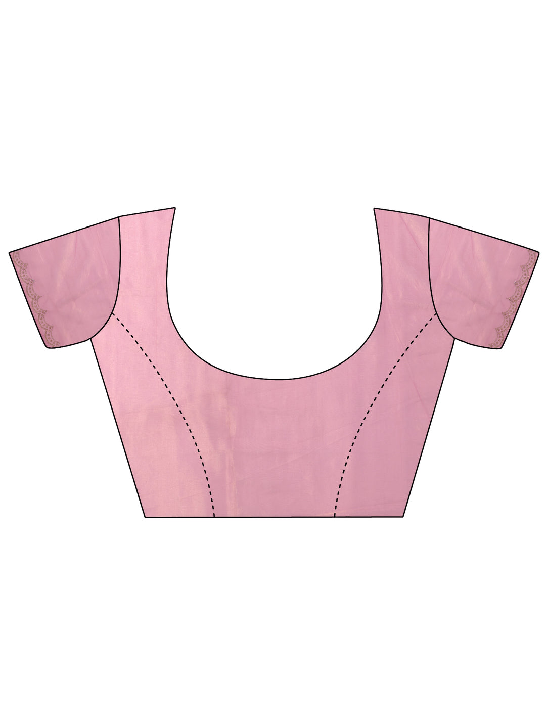 Pink Embellished Nylon Saree With Unstitched Blouse Piece