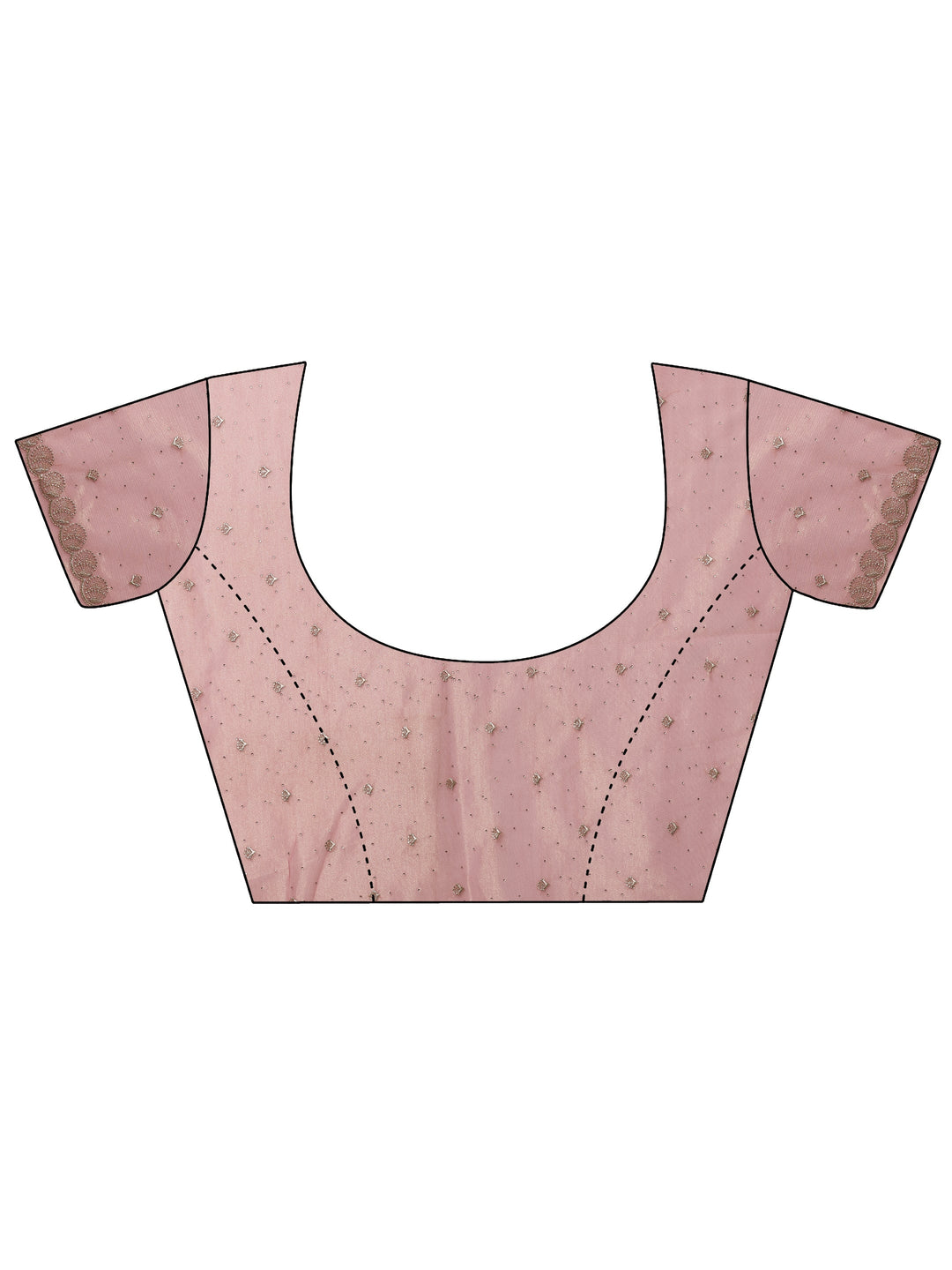 Pink Embellished Nylon Saree With Unstitched Blouse Piece