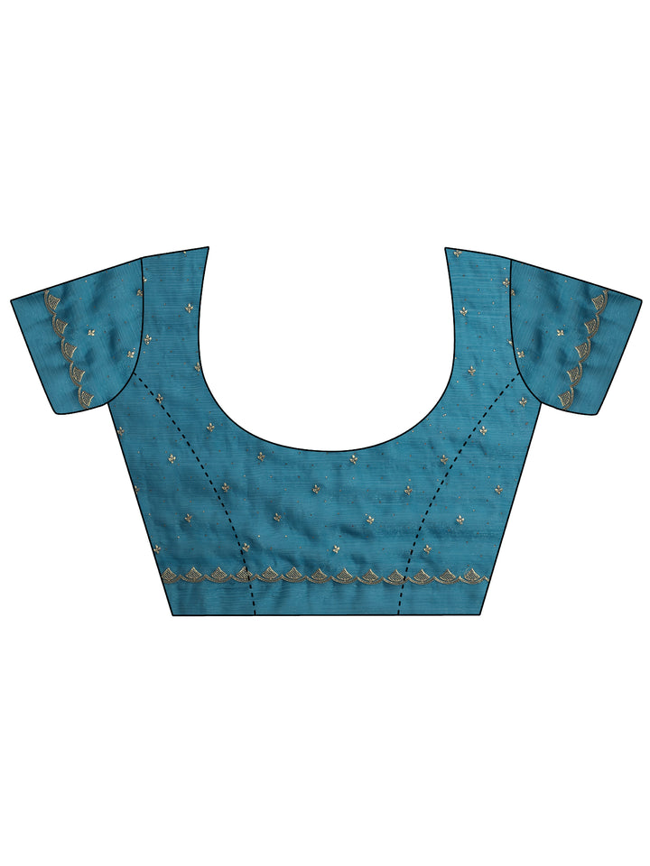 Red Embellished Organza Saree With Unstitched Blouse Piece