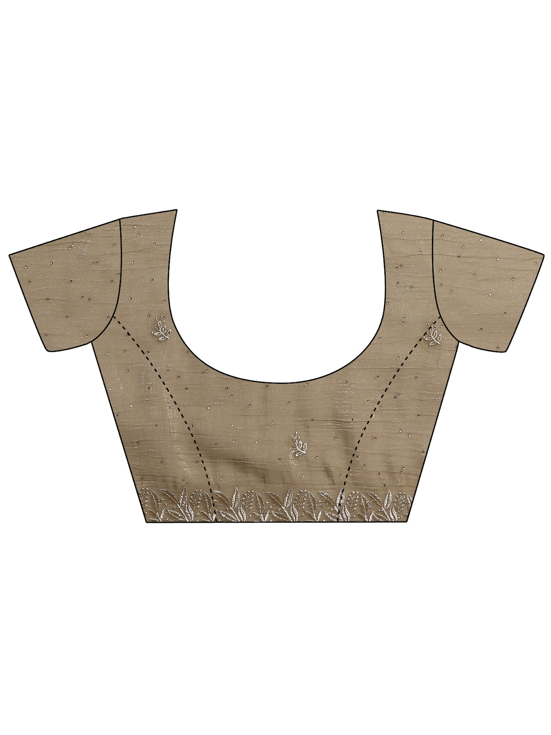 Green Embellished Chinon Saree With Unstitched Blouse Piece