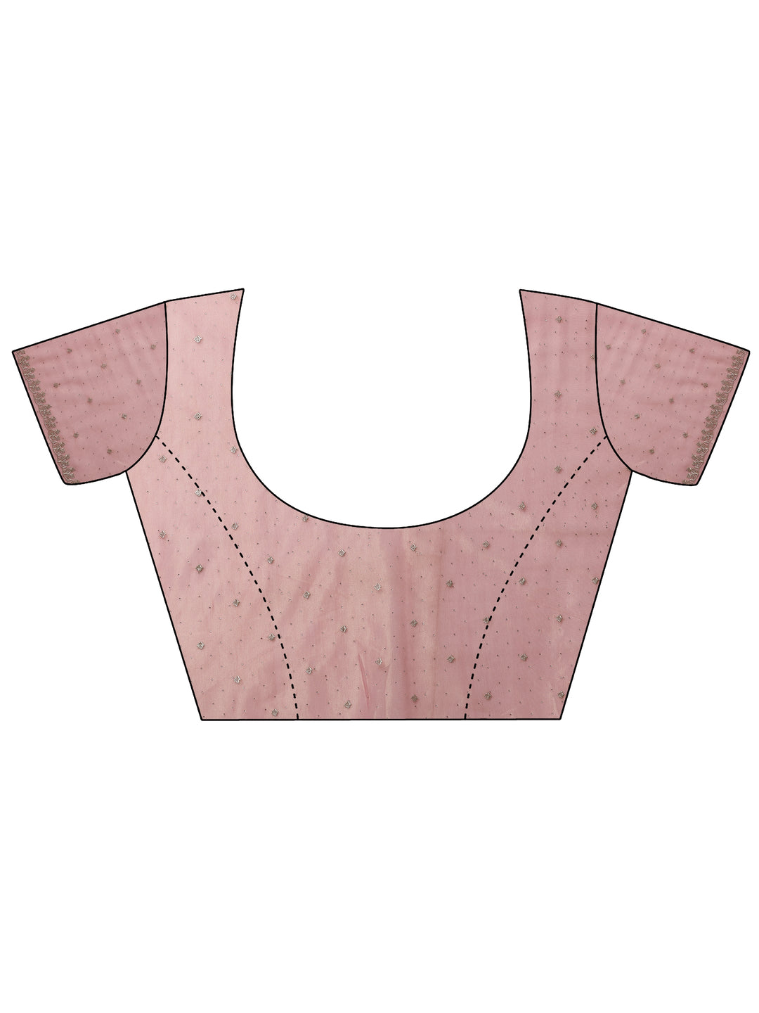 Pink Embellished Nylon Saree With Unstitched Blouse Piece