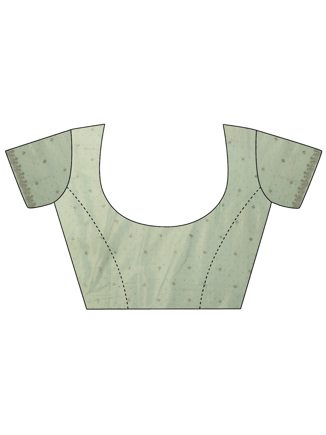 Green Embellished Nylon Saree With Unstitched Blouse Piece