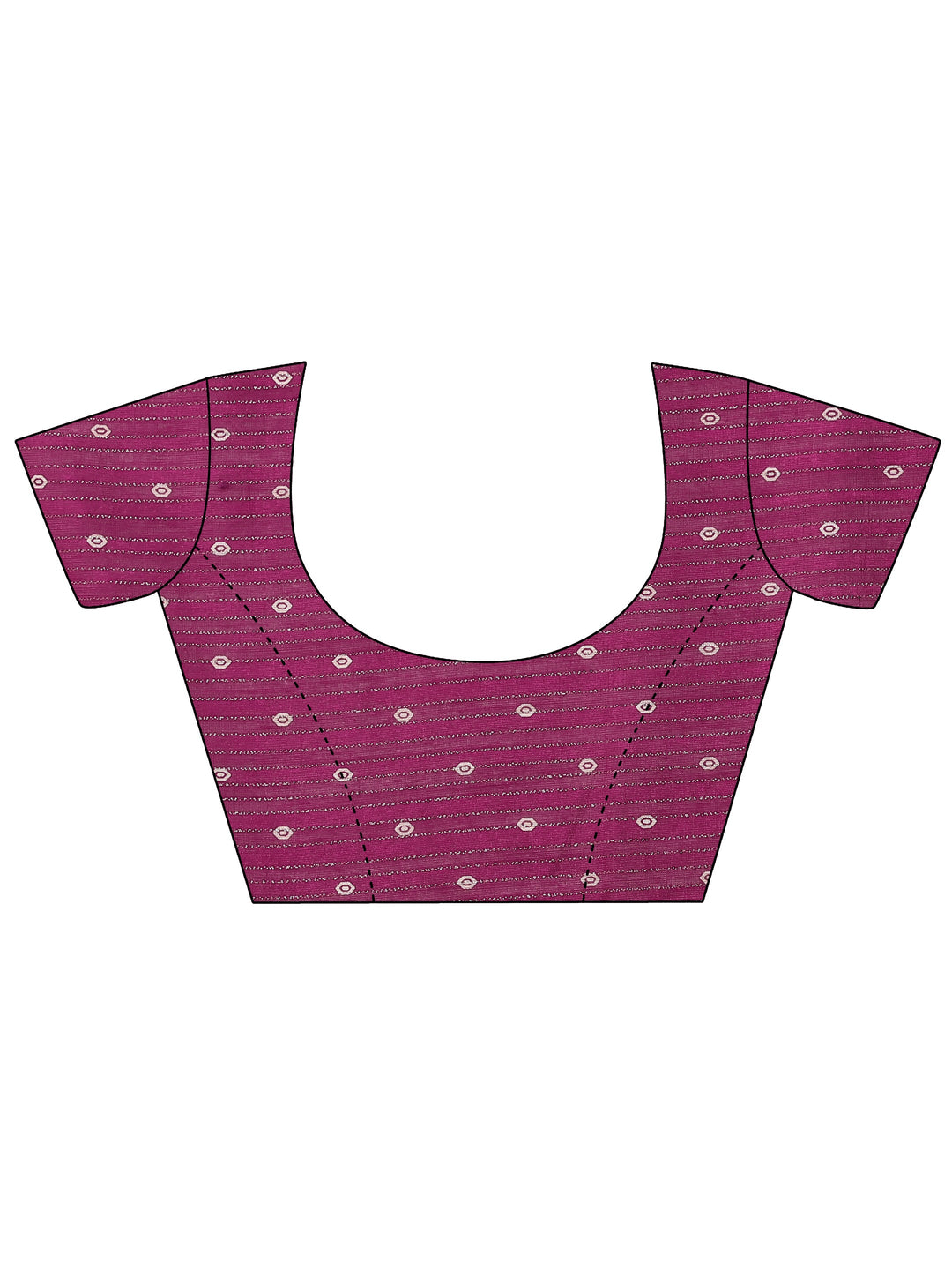 Magenta Printed Silk Blend Saree With Unstitched Blouse Picece