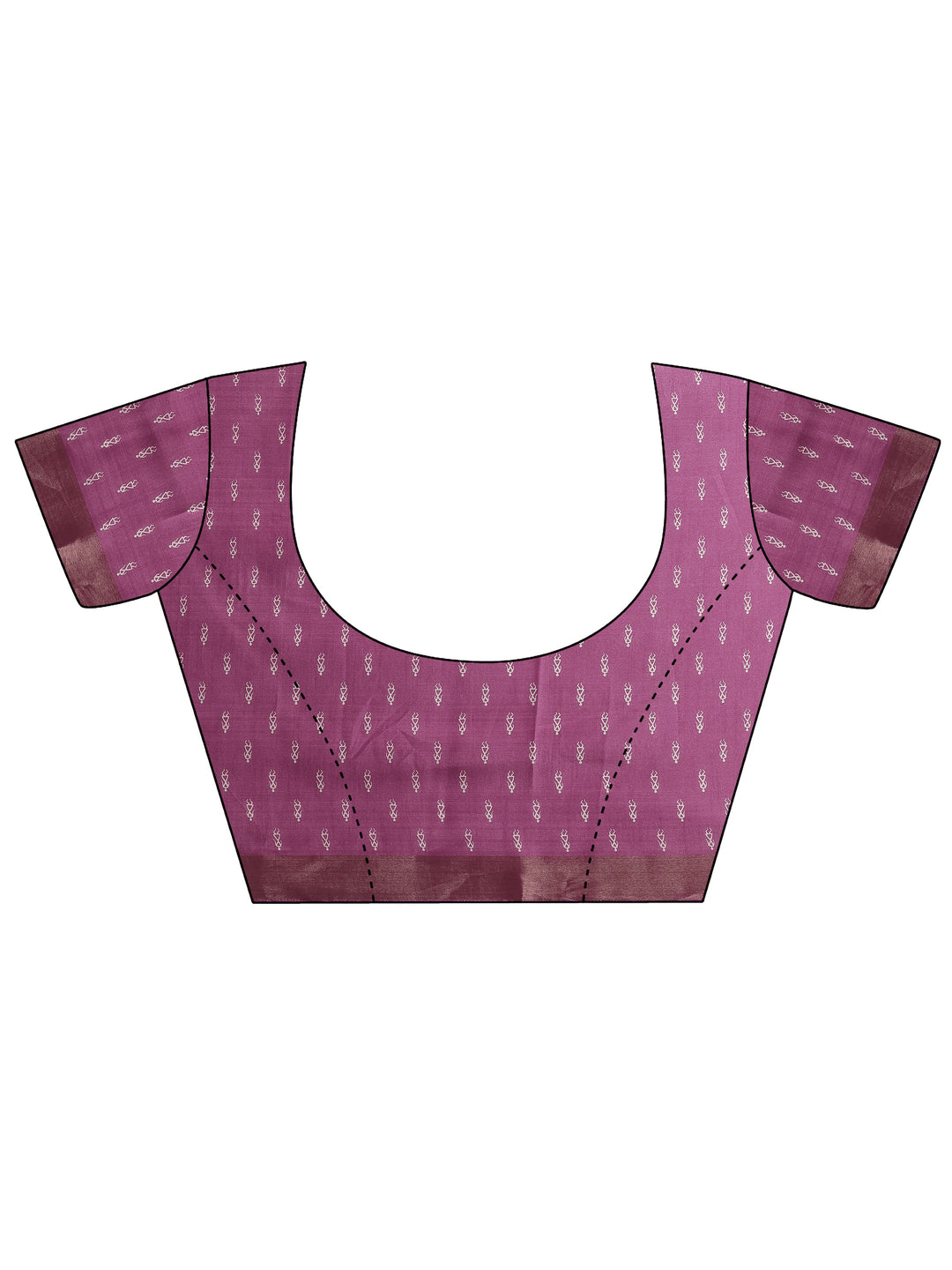 Pink Printed Silk Blend Saree With Unstitched Blouse Piece