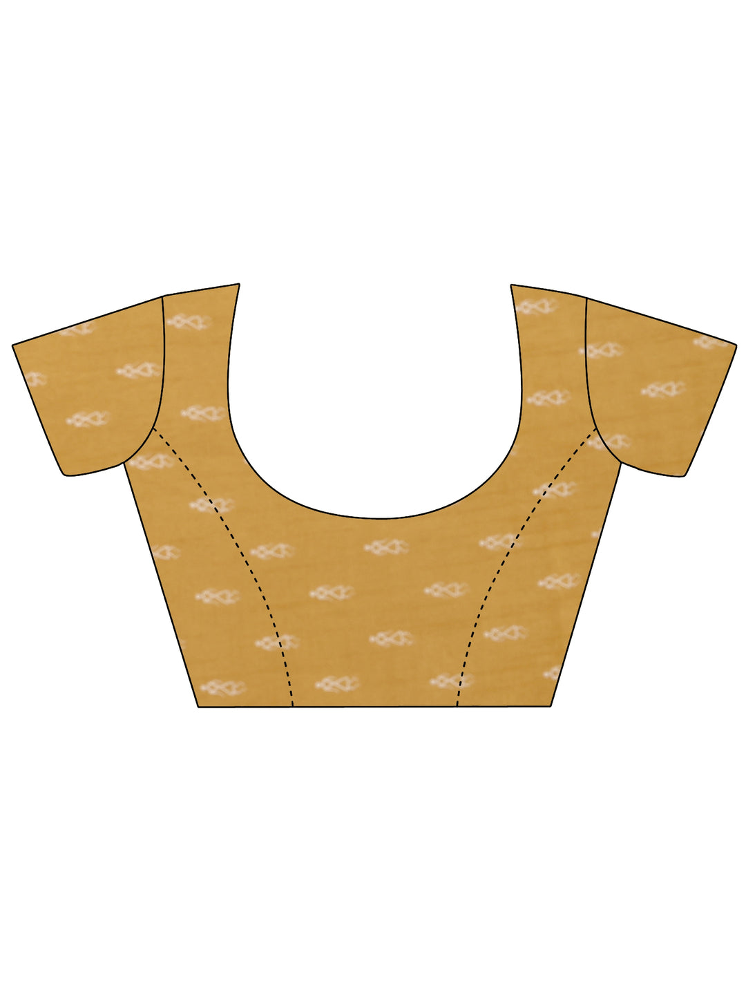 Mustard Printed Silk Blend Saree With Unstitched Blouse Piece