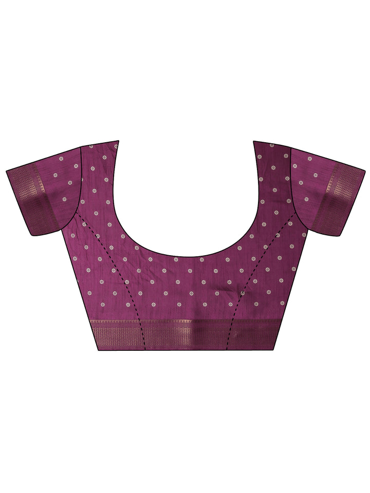 Burgundy Bandhani Printed Silk Blend Saree With Unstitched Blouse Piece