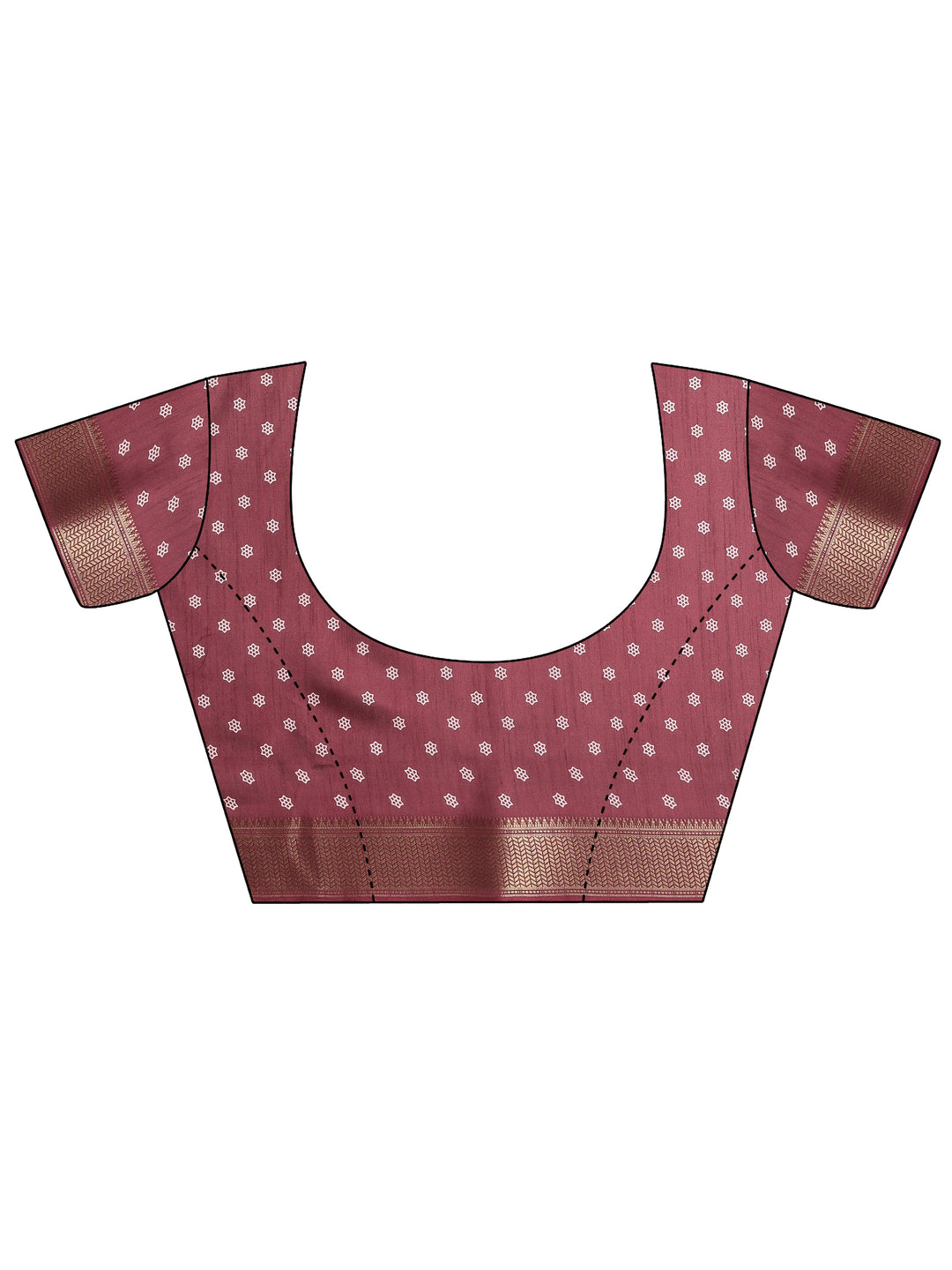 Maroon Bandhani Printed Silk Blend Saree With Unstitched Blouse Piece