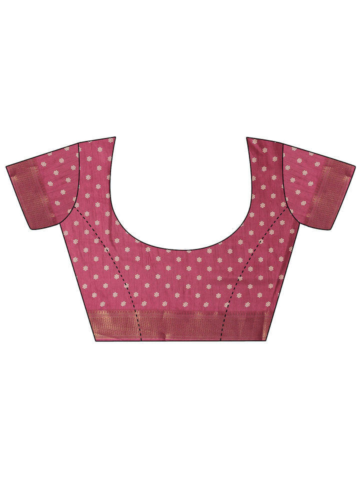 Maroon Bandhani Printed Silk Blend Saree With Unstitched Blouse Piece