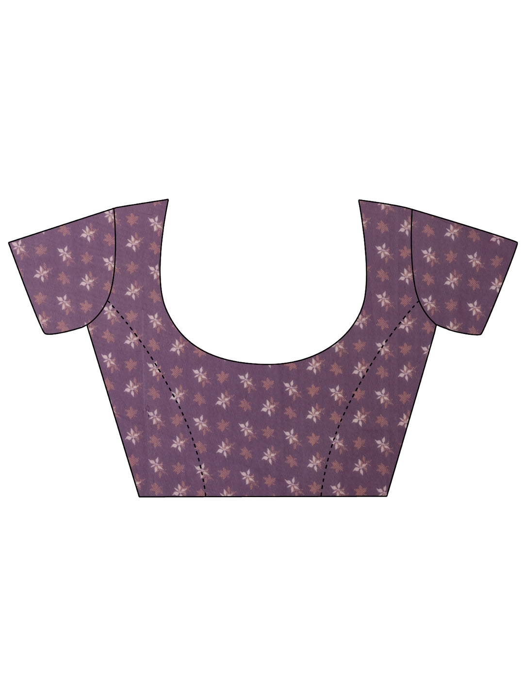 Purple Printed Georgette Saree With Unstitched Blouse Piece