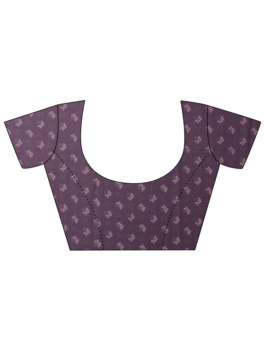 Purple Printed Georgette Saree With Unstitched Blouse Piece