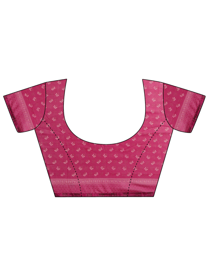 Red Printed Georgette Saree With Unstitched Blouse Picece
