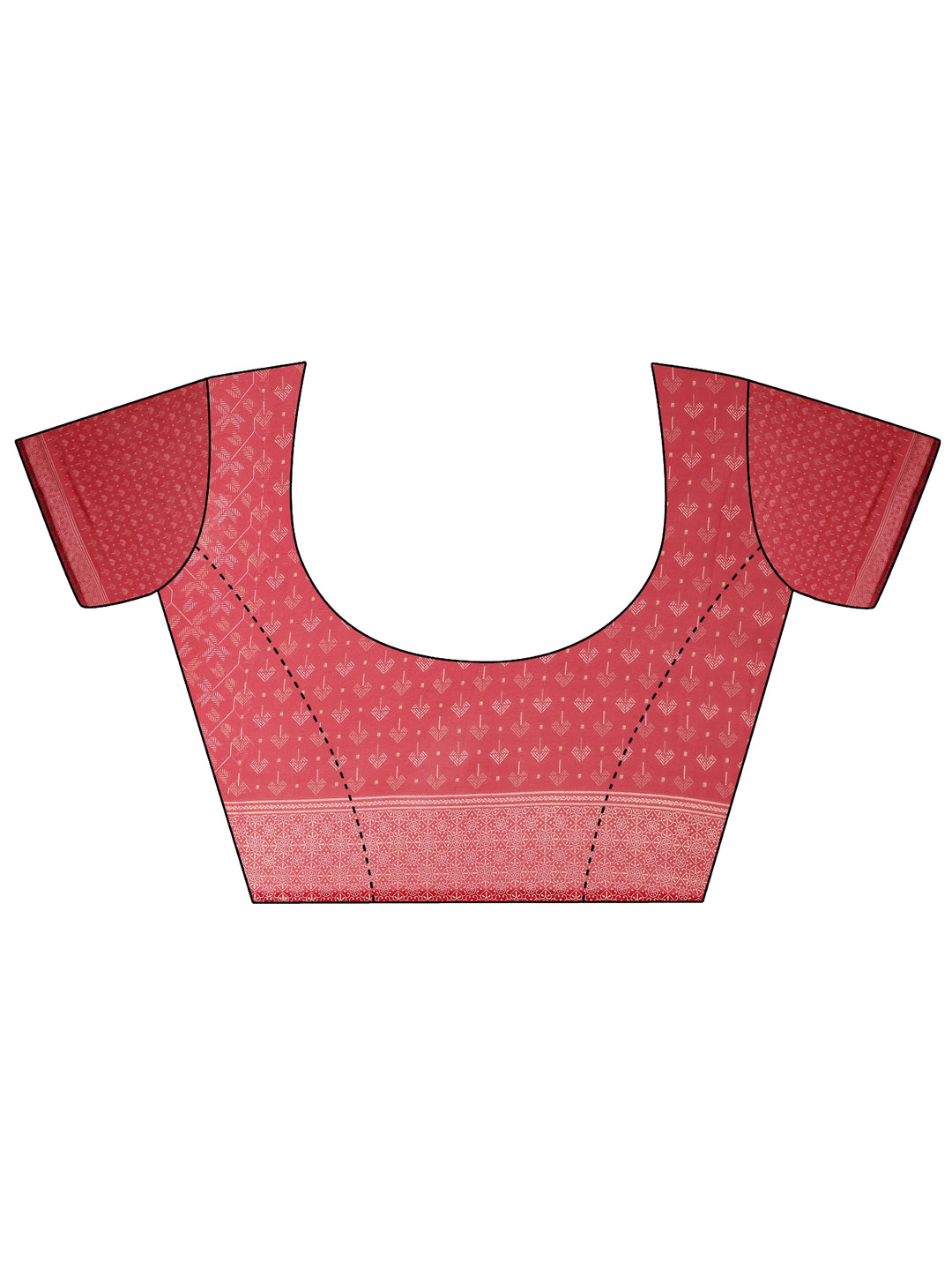 Red Printed Georgette Saree With Unstitched Blouse Picece